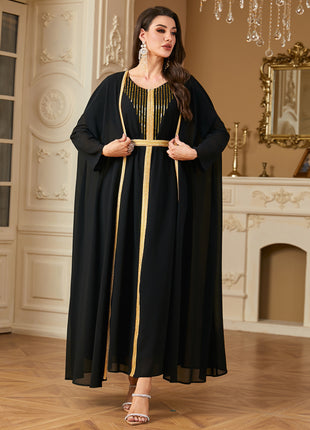 Europe Fashion Casual Maxi Dresses for Women Embroidery Lace Dress