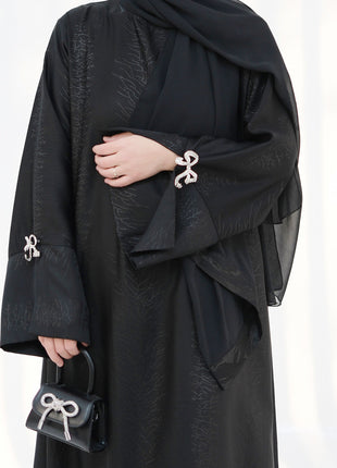 Eid Muslim Abaya for Women Bow Dresses Jalabiya Vestidos Split Sleeve Ramadan Morocco Dubai Long Robe Party Islam Kaftan 2025