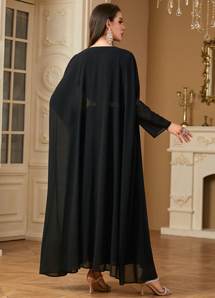 Europe Fashion Casual Maxi Dresses for Women Embroidery Lace Dress