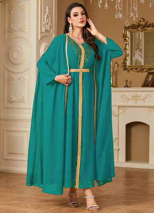 Europe Fashion Casual Maxi Dresses for Women Embroidery Lace Dress