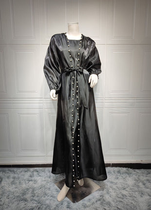 Muslim Dress 2 Piece Set Abayas Women Autumn Elegant Party Arab Morocco Hijab Abaya Dubai Turkey Islam Kaftan Musulmane Vestidos