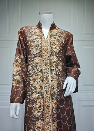 Muslim Dress Women Abaya for Eid Diamond Party Dresses Arab Long Robe Print Abayas Dubai Morocco Kaftan Islam Jalabiya Vestidos