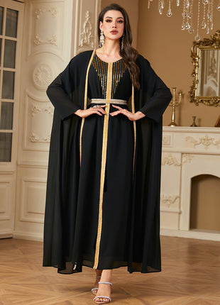 Europe Fashion Casual Maxi Dresses for Women Embroidery Lace Dress