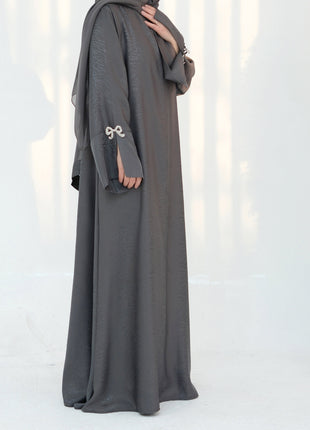 Eid Muslim Abaya for Women Bow Dresses Jalabiya Vestidos Split Sleeve Ramadan Morocco Dubai Long Robe Party Islam Kaftan 2025