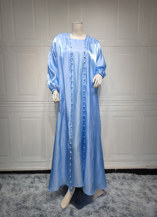 Muslim Dress 2 Piece Set Abayas Women Autumn Elegant Party Arab Morocco Hijab Abaya Dubai Turkey Islam Kaftan Musulmane Vestidos