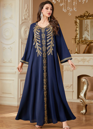 Ramadan Eid Muslim Dress for Women Party Abaya Dresses Embroidery Arab Long Robe Morocco Dubai Kaftan Islam Vestidos Jalabiya
