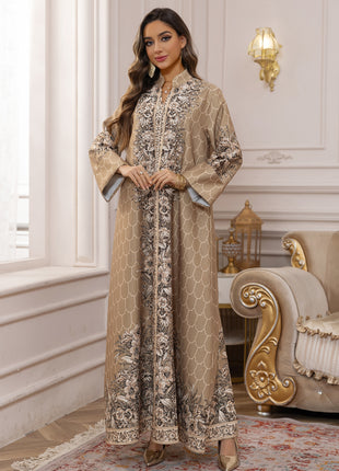 Muslim Dress Women Abaya for Eid Diamond Party Dresses Arab Long Robe Print Abayas Dubai Morocco Kaftan Islam Jalabiya Vestidos