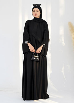 Eid Muslim Abaya for Women Bow Dresses Jalabiya Vestidos Split Sleeve Ramadan Morocco Dubai Long Robe Party Islam Kaftan 2025