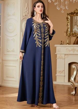 Ramadan Eid Muslim Dress for Women Party Abaya Dresses Embroidery Arab Long Robe Morocco Dubai Kaftan Islam Vestidos Jalabiya