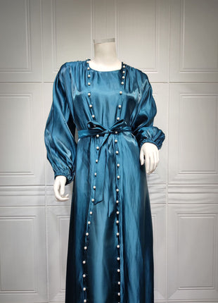 Muslim Dress 2 Piece Set Abayas Women Autumn Elegant Party Arab Morocco Hijab Abaya Dubai Turkey Islam Kaftan Musulmane Vestidos