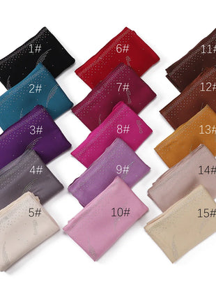 Bling Bling Rhinestone Scarf for Women Sparkling Sport Scarf Non-Shed Crystal Wrap Sun Protective musilim hijab Yoga Party Gift