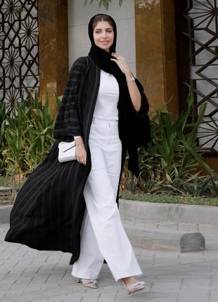 2024 New Fashion Muslim Kimono Abaya Solid Striped Retro Ethnic Cardigan Robe Dubai Middle Eastern Saudi Arabia Eid Clothes