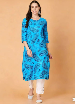 Muslim Kurt Women's Fashionable And Comfortable Kurtta With Flowers Straight Tube And National style Abito Donna Musulmana