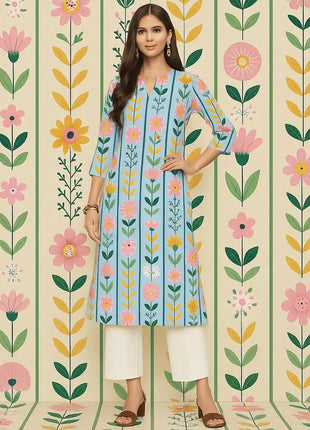 Muslim Kurtta Women Fashion Comfortable Dress Straight Tube Casual Ethnic Flower Vestidos Longos Moroccan Kaftan Dress