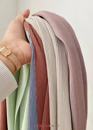 Big Size Pleated Chiffon Hijab Scarf for Muslim Women Turban Pashmina Shawls and Scarves Women Bandana Headband Hijabs Headscarf