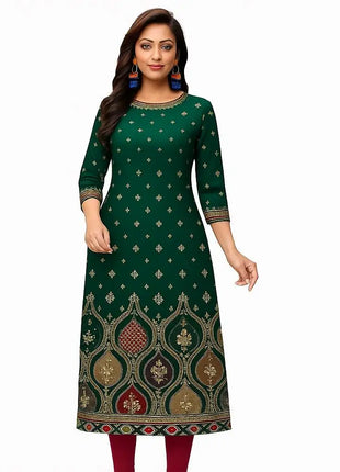 Muslim Dress Kurt Women's Fashionable And Elegant National Style Slit Hem Straight Tube Casual Color Pattern Abaya Luxury