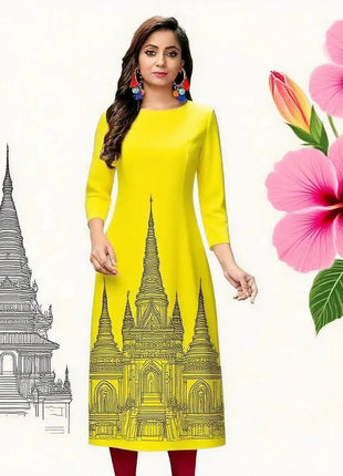 Dress Kurtta Women Fashionable Straight Tube Casual Bright Slit hem Flowers Patterns Robe Arabe Robe Traditionnelle Arabe Muslim