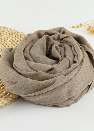 Muslim Cotton Linen Hijabs For Women Scarf Thin Plain Shawls Femme Musulman Soft Viscose Rayon Headscarf Islamic Turban Headband