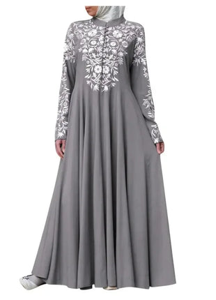 Plus Size Muslim Women Kaftan Dress Abaya Ethnic Style Long Sleeve Islamic Clothing Dubai Saudi Black Robe Turkish Modesty S-3XL
