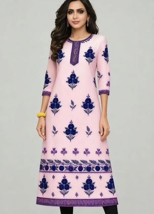 Muslim Kurt Flowers Women's Fashion Comfortable National style Straight Casual Ethnic Vestidos Slit hem Abito Donna