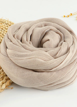 Muslim Cotton Linen Hijabs For Women Scarf Thin Plain Shawls Femme Musulman Soft Viscose Rayon Headscarf Islamic Turban Headband