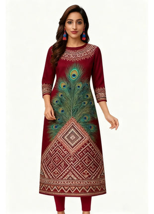 Muslim Dress Kurt Women's Fashionable And Elegant National style Straight Tube Casual RSlit Hem Flowers Pattern Noble Skirt 2026