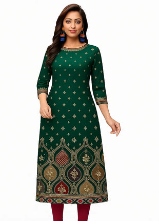 Muslim Dress Kurt Women's Fashionable And Elegant National Style Slit Hem Straight Tube Casual Color Pattern Abaya Luxury