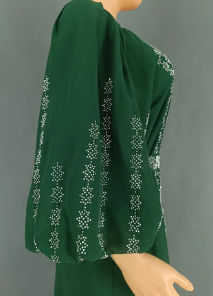 Abaya Muslim Women Party Dresses Chiffon Sequins Jalabiya Ramadan Eid Morocco Islam Sashes Vestidos Arab Long Robe Dubai Kaftan