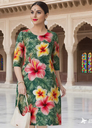 Muslim Dress Kurt Fashionable Elegant Straight Tube National Style Flowers Pattern Noble Skirt Slit Hem Abito Donna Musulmana