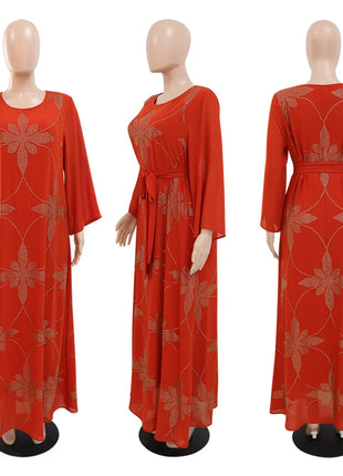 Eid Morocco Party Dress Women Muslim Abaya Diamond Ramadan Chiffon Dubai Abayas Kaftan Elegant Robe Vestidos Turkey Gown 2023