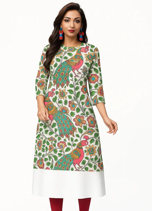 Muslim Women Casual Comfortable Kurt Dress Straight Tube Ethnic Peacock All Occasions Such As Birthday Abito Donna Musulmana