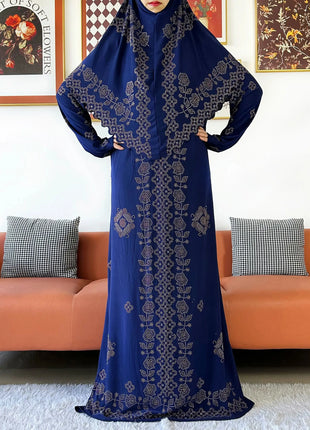 Muslim Two Piece Set Hijab Prayer Dress Fashion Abaya Set Women Prayer Garment Hijab Long Khimar Long Dress Sets Islamic Ramadan