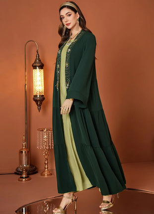 Eid Open Dress Women Abaya Diamond Long Cardigan Vestidos Largos Party Caftan Jalabiya Ramadan Dubai Arab Long Robe 2026