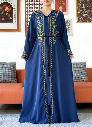 2025 New Elegant Women Abaya Long Sleeve Chiffon Loose Open Abaya Muslim Islamic Clothing Cardigan Style for Special Occasions