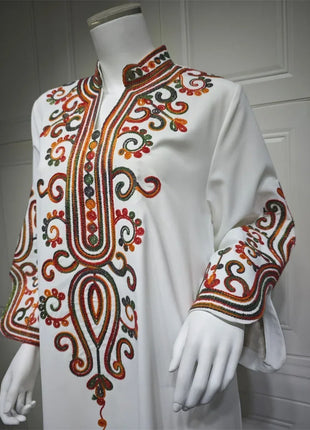 Ramadan Muslim Women's Embroidered Loose abaya Dresses For Women Gala Morocco Dubai Elegant Casual Kaftan