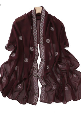 Fashion Rhinestone Chiffon Long Scarf Shawl for Women Head Wrap Hijab Turban Islam Veil Bandanas Bufanda Foulard Turbante Mujer