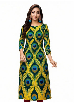 Muslim Dress Kurt Women's Fashionable Slit hem Straight Tube Casual Elephant Flowers Pattern Robe Marocain Islamic Prayer