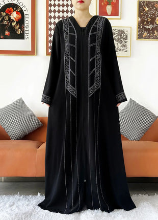 Laxury Design New Women Elegant Dress Chiffon Open Abaya Muslim Women Dress Islamic Clothing Cardigan Abaya Women Muslim Dress