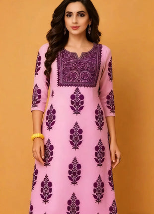 Muslim Women's Kurt Casual Fashion Dress Straight Tube Casual Ethnic Flower Muslim Fashion Long Sleeve Dresses National Style
