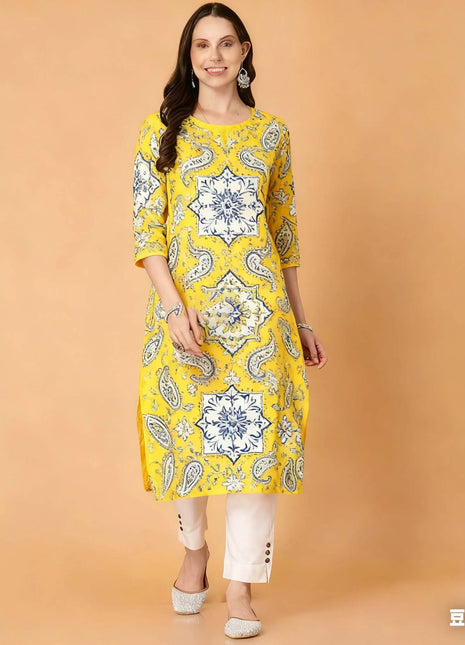 National style Women Kurt Casual Dress Kurtta Straight Casual Ethnic Slit hem 3D Design Suitable Ladies Abito Donna Musulmana