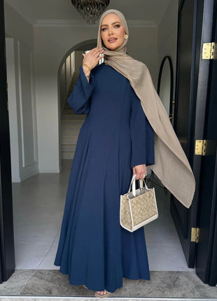 2025 Summer Arabic Muslim Women Modest Dress Eid Dubai Plain Abaya Islam Party Outfit Elegant Holiday Dresses Turkey Kaftan Robe