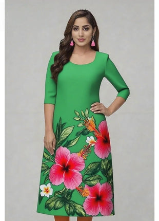 Muslim Kurtta Women's Casual Fashion Dress National Style Straight Tube Casual Ethnic Flower Robe Arabe Femme Modest Slit hem