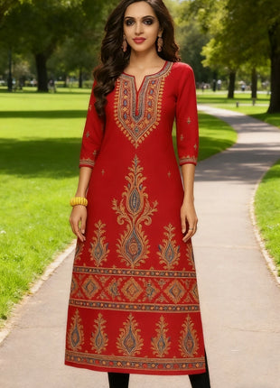 National style Muslim Women Kurt Casual Dress Long Sleeve Straight Casual Ethnic Flower Mandarin 3D Design Suitable Caftan Femme