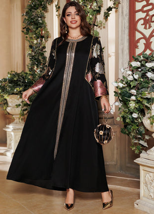 Eid Sequins Muslim Dress for Women Embroidery Party Long Dresses Robe Ramadan Dubai Kaftan Islam Vestidos Jalabiya Dresses 2025