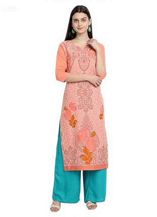 Muslim Dress Kurtta Women Fashionable Elegant National Style Straight Tube Casual Slit hem Abito Donna Musulmana