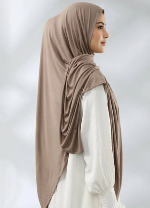 145*145cm Large Size Jersey Modal Square Scarf Stretchy Muslim Instant Hijab Layer Khimar Eid Islamic Women Prayer Headscarf