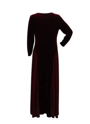 Women Dubai Arab Muslim Velvet Chiffon Splicing Diamond Evening Dress Jalabia Women's Clothing Abaya Robe