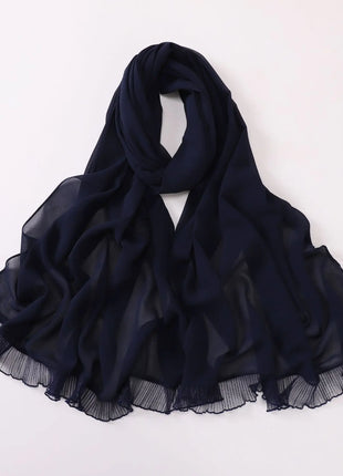 Muslim Lace Chiffon Scarf Hijabs for Women Luxury Ramadan Headscarf Shawl Solid Full Cover Headband Female Jersey Head Wraps