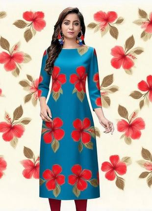 Muslim Women Kurtta Casual Fashion Dress Straight Tube Casual Ethnic Slit hem Muslim Fashion Turkish Abaya Dresse National Style