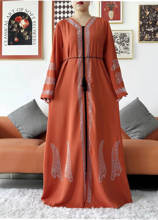 2024 Women Elegant Party Dress Chiffon Open Abaya Muslim Women Dress Islamic Clothing Cardigan Abaya Women Muslim Dress